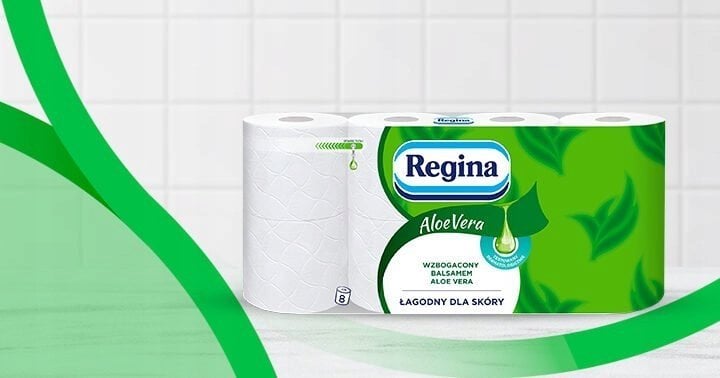 Regina Regina Aloe Vera – Papier toaletowy celuloza, 3-warstwowy - Biały