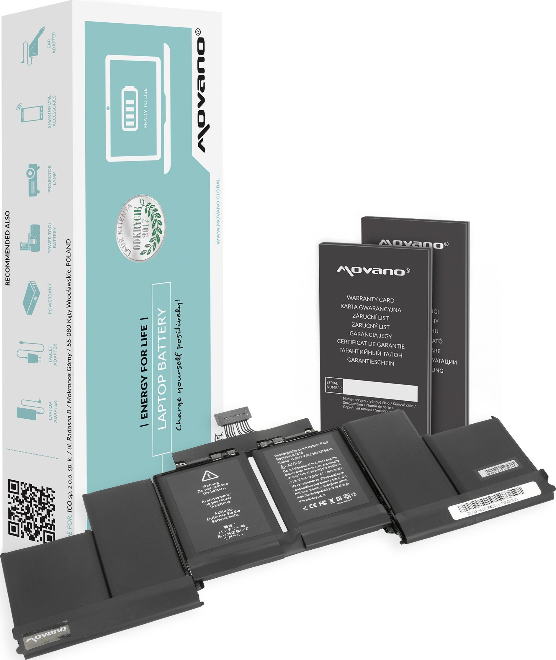 Bateria Movano Bateria A1618 MacBook Pro 15 Retina A1398 2015