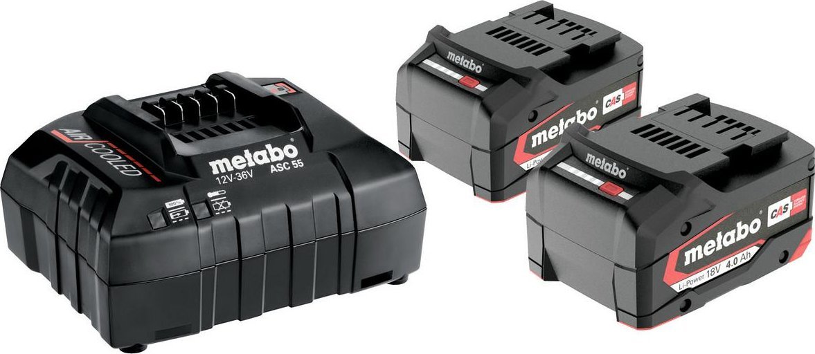 Zestaw elektronarzędzi Metabo METABO AKUMULATOR 18V 4,0Ah x2 +ŁADOW. ASC 55