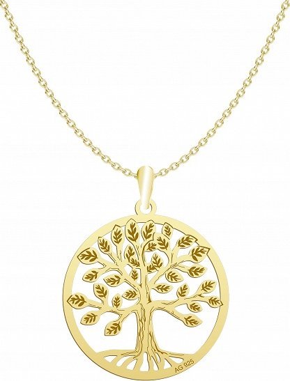 Radziszewska Jewellery Złoty Naszyjnik Drzewko Szczęścia Łańcuszek Dedykacja Prezent Dzień Matki