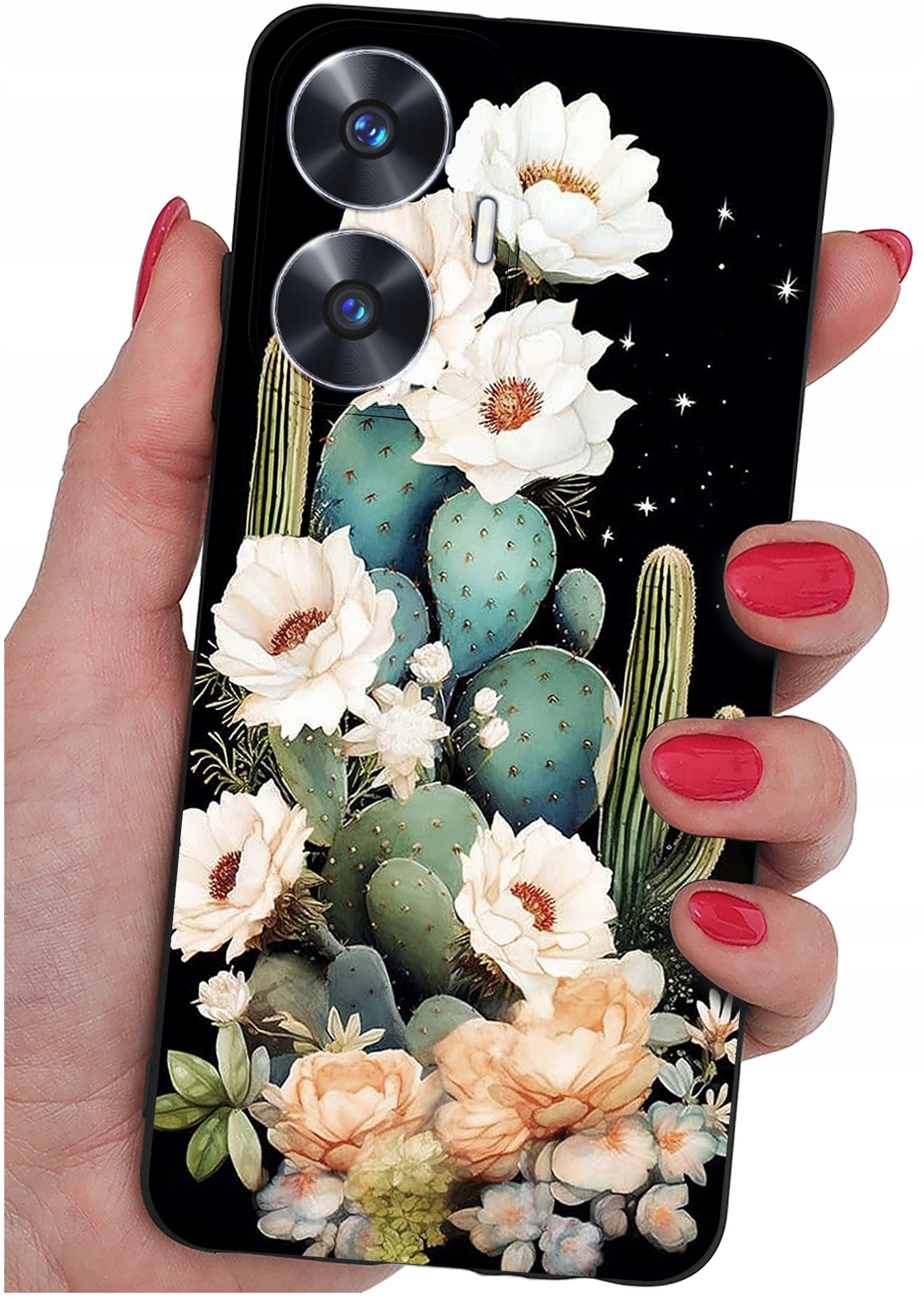 ETUI do Realme C55 WZORY |SILIKONOWE MATT CASE + SZKŁO 9H