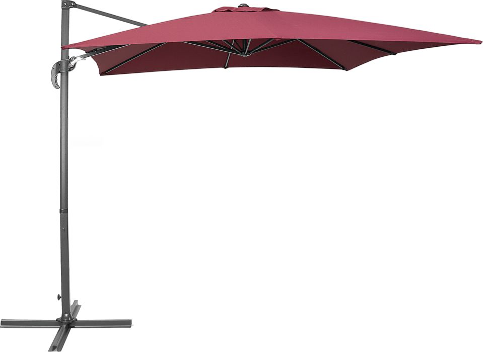 Beliani Parasol ogrodowy 250 x 250 cm burgundowy MONZA (86120)