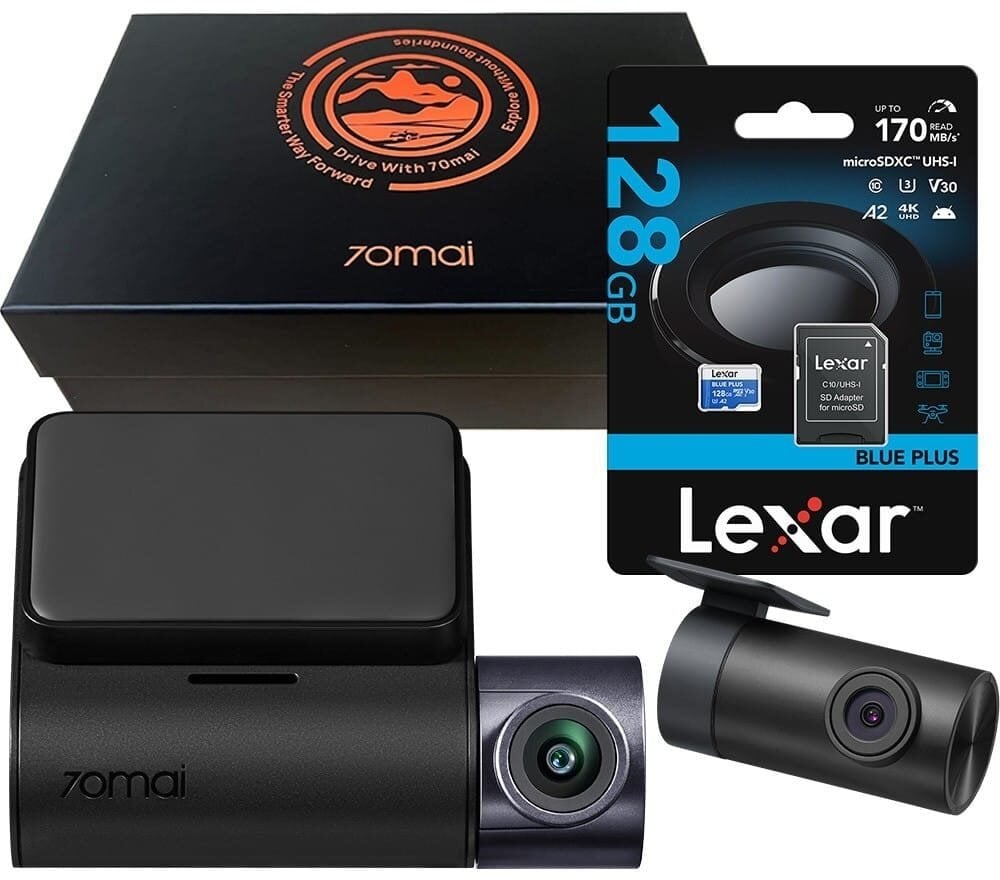 70Mai Dash Cam A410 + RC21 Rear Camera + 128GB Lexar Card (Gift Box)