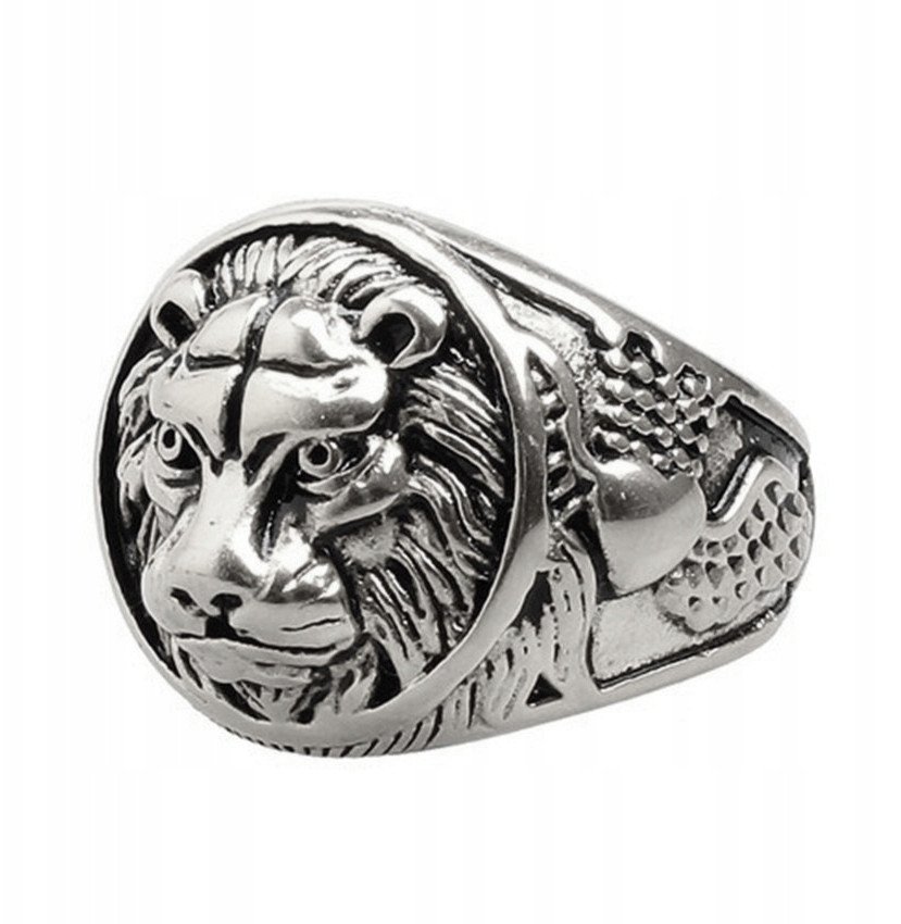 PIERŚCIEŃ SYGNET LEW Potęga Męskość AMULET 151