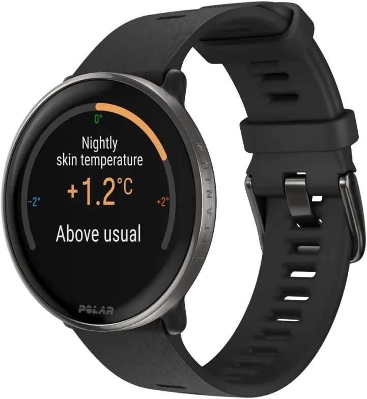 Zegarek sportowy Polar Ignite 3 Titanium Czarny (IGNITE 3 TI SIL BLK S-L)