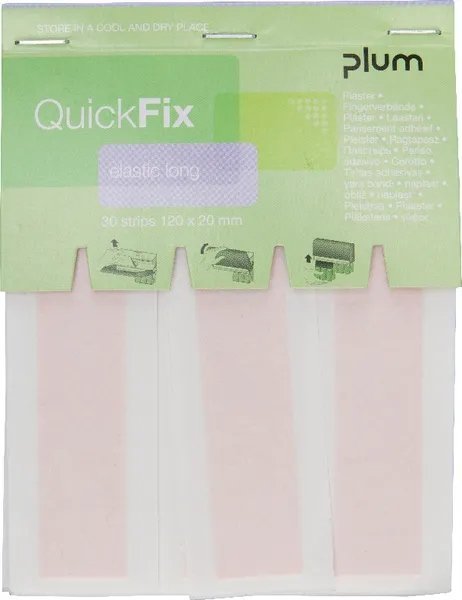 Topserw Opakowanie dozujące plastrów QuickFix, elastyczne, długie, 30 szt, 12 x 2 cm, uzupełnienie