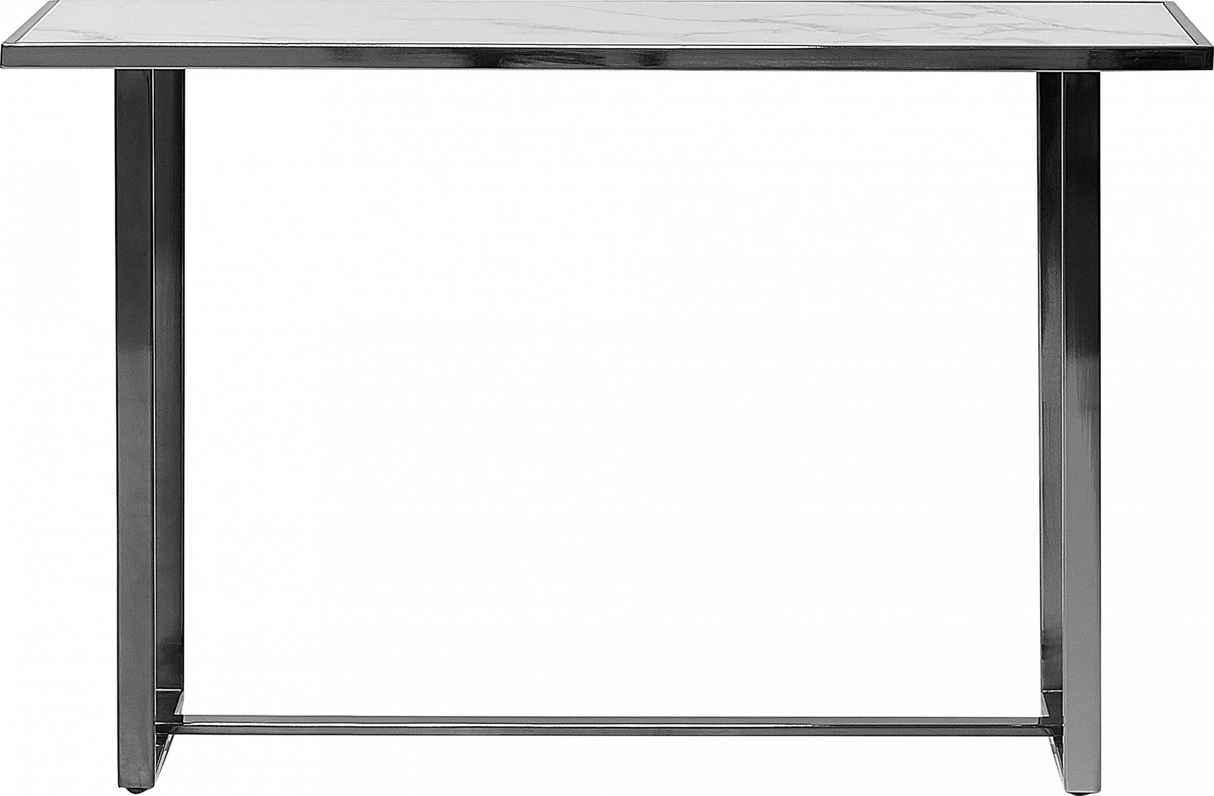 Beliani Konsola efekt marmuru biało-srebrna PLANO