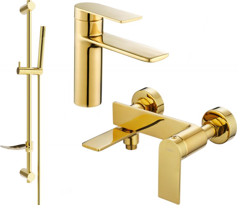 Mexen Mexen Zero DF70 zestaw wannowy, złoty - 71103DF70-50