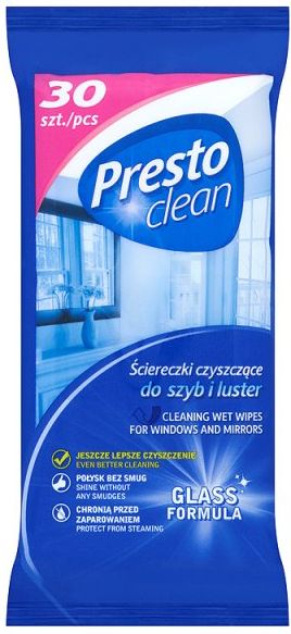 Presto Ściereczki czyszczące do szyb i luster 30szt. (5900095011491)