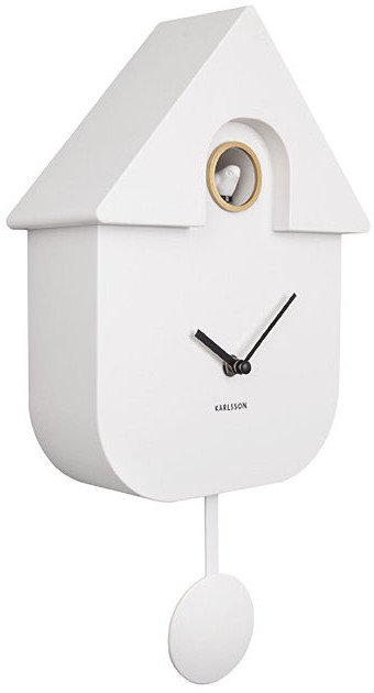 Zegar z kukułką i wahadłem Karlsson KA5768WH biały Modern Cuckoo .