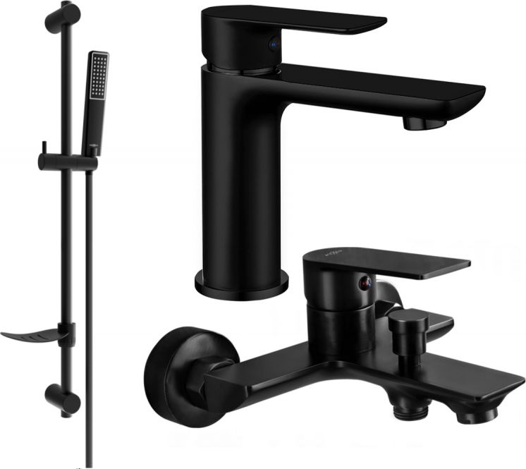 Mexen Mexen Alfa DF72 zestaw wannowy, czarny - 745703DF72-70