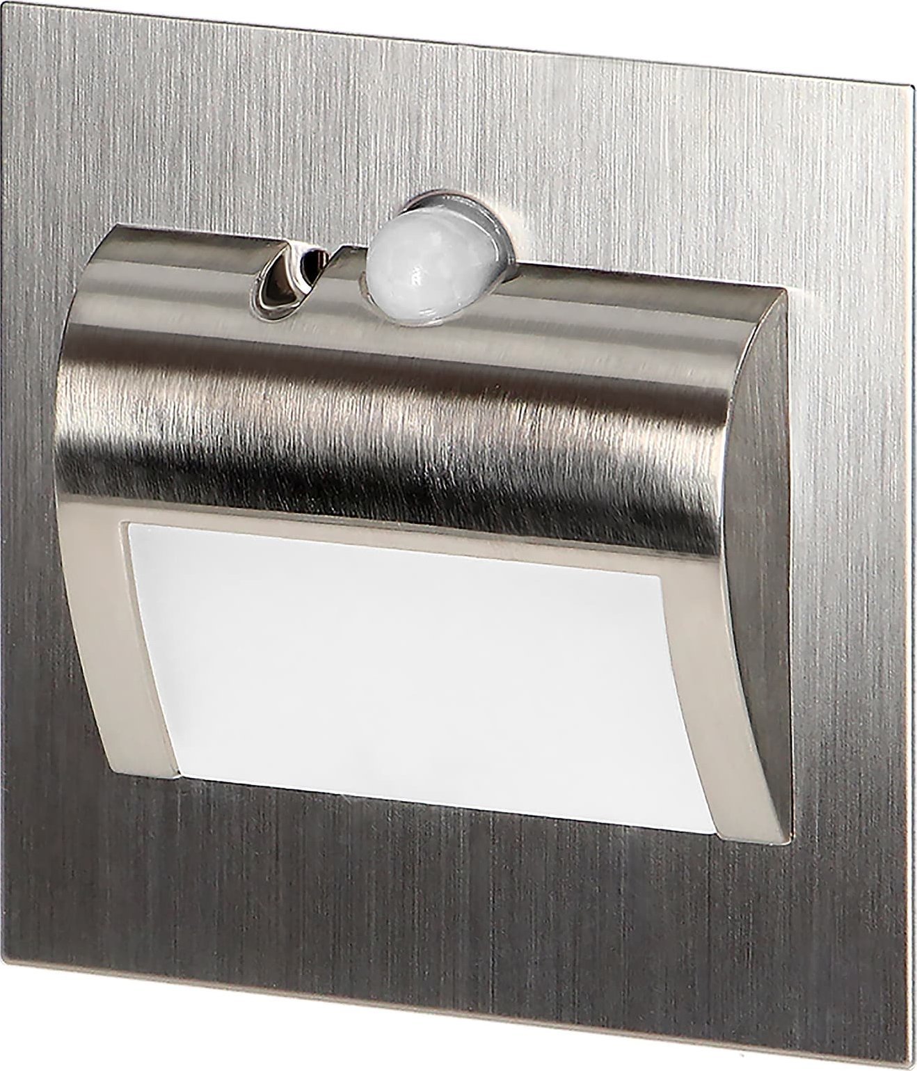 Oprawa schodowa Orno DRACO LED NEW 1,5W, oprawa schodowa podtynkowa, 12VDC, 30lm, 3000K, satyna, czujnik ruchu i zmierzchu AD-OS-6164LR3/N