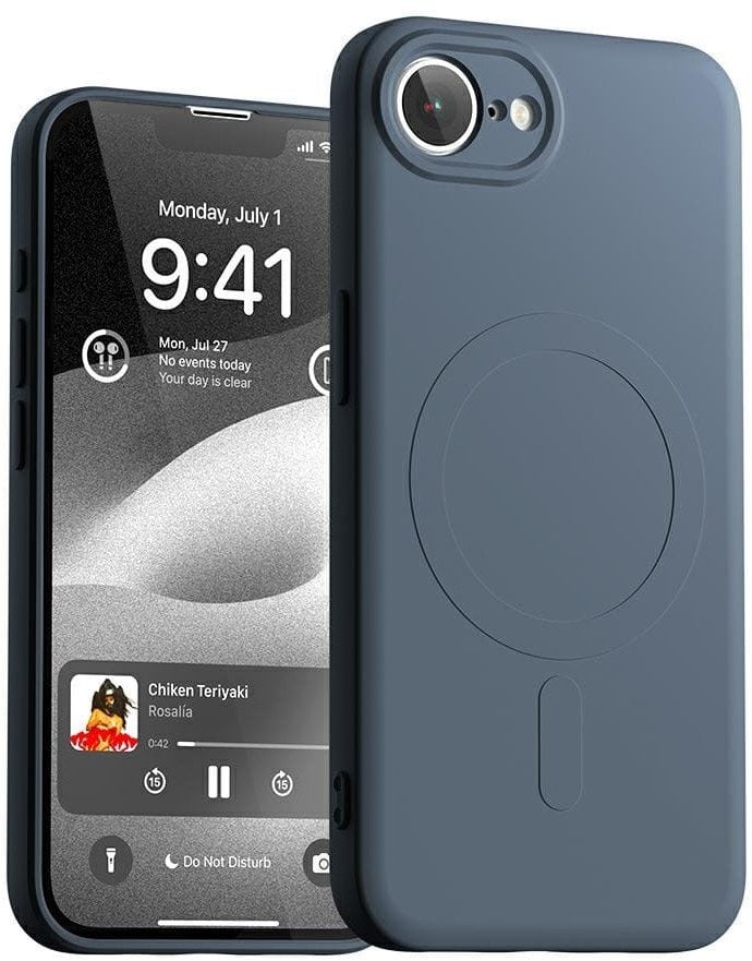 Etui Mercury Semi-Silicone MagSafe do iPhone 16e granatowy