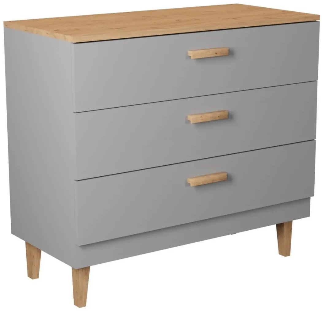 Komoda DENVER 100 szara/hikora KOCOT MEBLE
