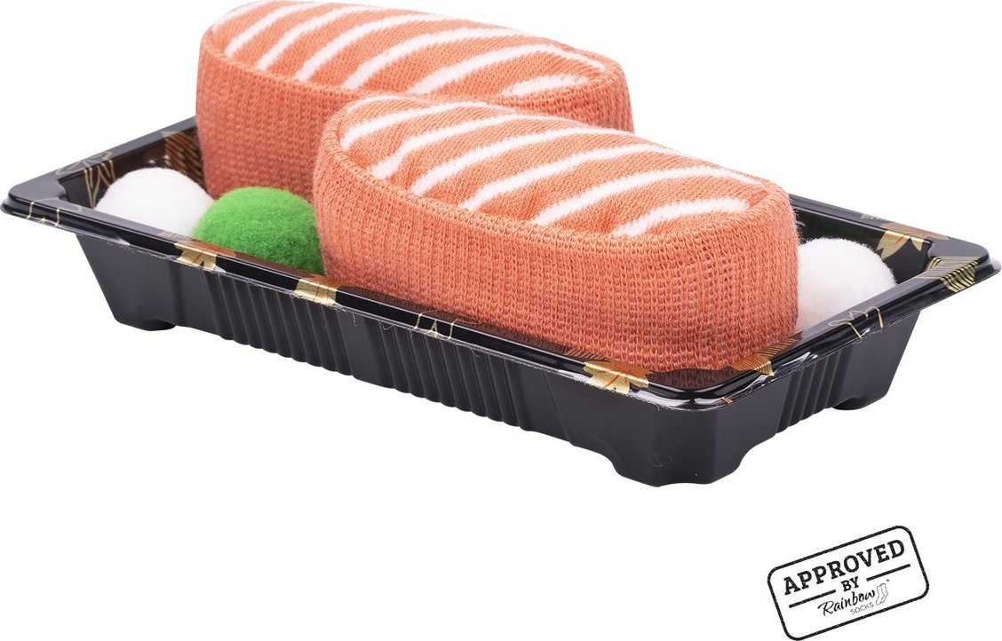 Soxo Skarpetki damskie męskie SOXO kolorowe sushi w pudełku 3645