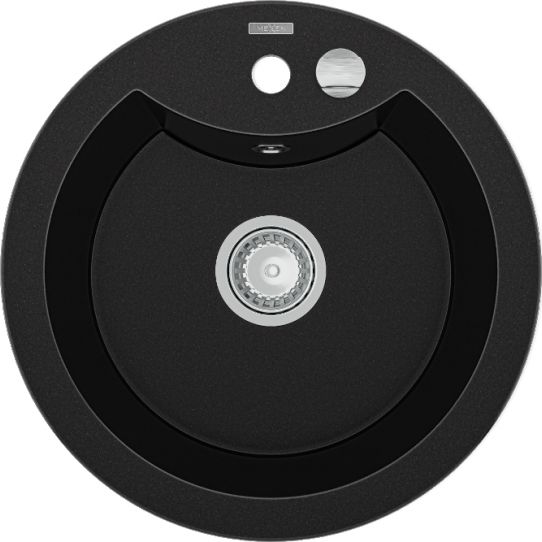 Zlewozmywak Mexen Diego granitowy 1-komorowy 488 x 480 mm, czarny - 6512481000-77