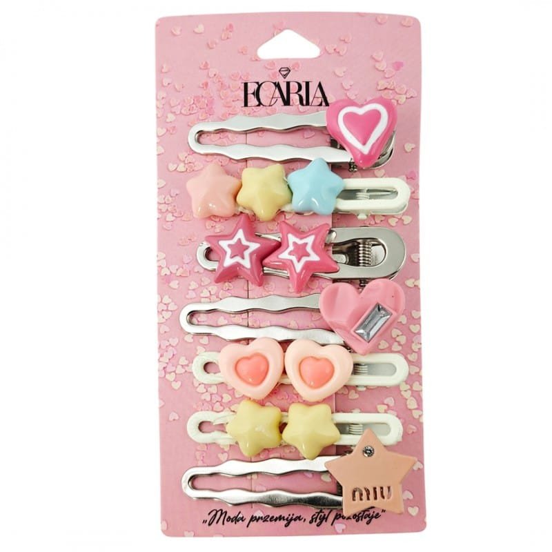 Zestaw pakiet 7w1 spinek wsuwek do włosów, metal, STARS SP414