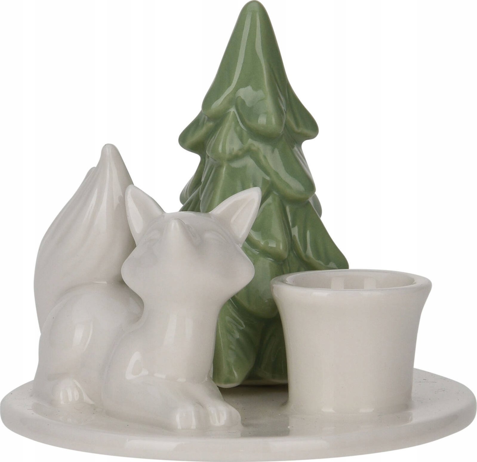 Home Styling Collection Świecznik ceramiczny z choinką, 8 cm