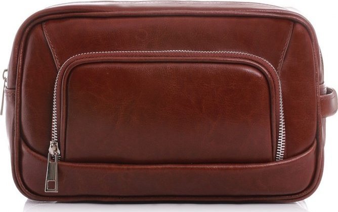 POLSKA SKÓRZANA KOSMETYCZKA SOLOME KARMELOWA