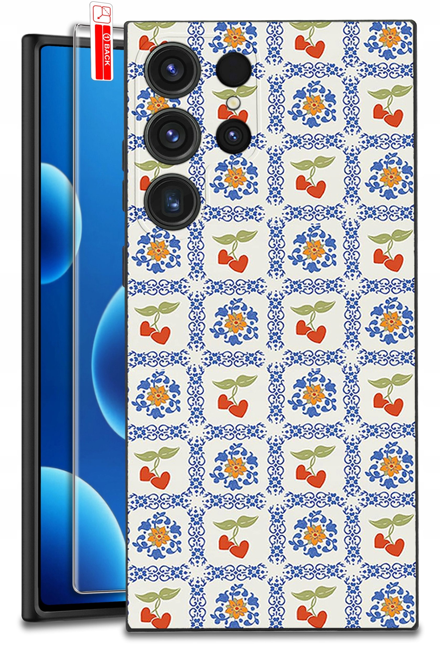 ETUI do Samsung Galaxy S24 Ultra | WZORY | SILIKONOWE MATT CASE + SZKŁO 9H