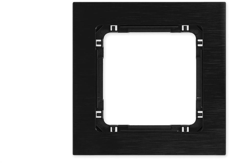 DECO Ramka uniwersalna pojedyncza - aluminium szczotkowane (ramka: czarna spód: czarny) 12-12-DRA-1