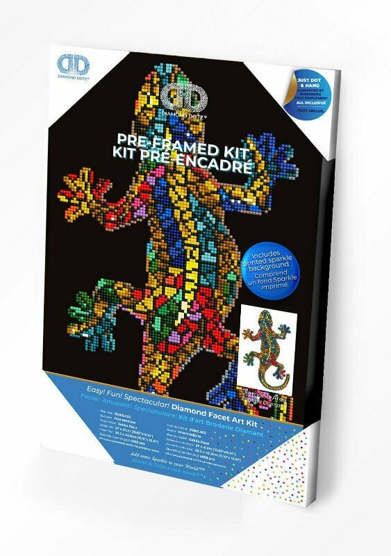 DIAMOND DOTZ Haft diamentowy Diamond Dotz Gekko paua Jaszczurka 29x43cm DDK6002