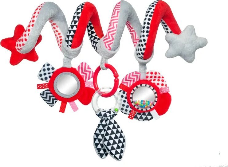 Canpol CANPOL BABIES interaktyvus lovelės/ vežimėlio žaislas spiralė Zig Zag, 68/063_red