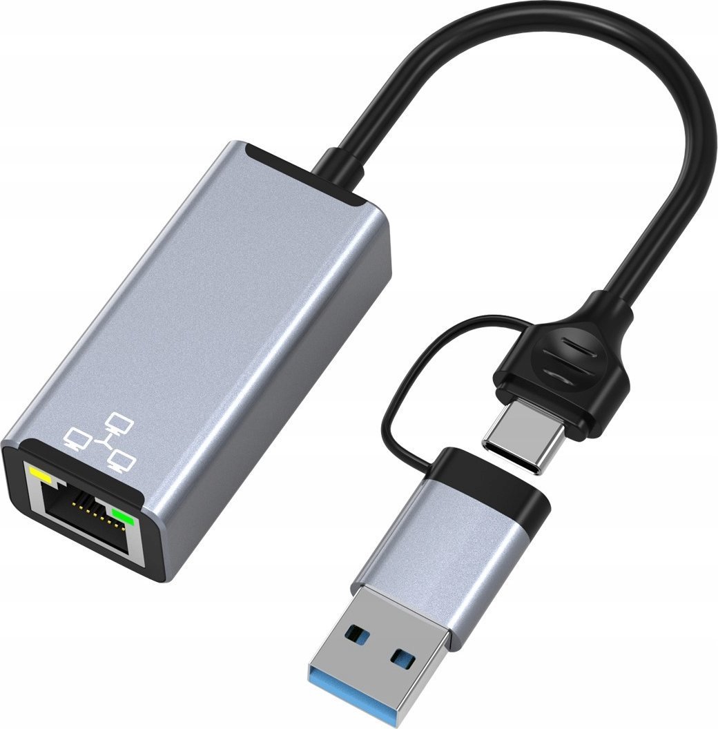 HUB USB Bounn Adapter USB/TYPE C Ethernet 1000Mbps