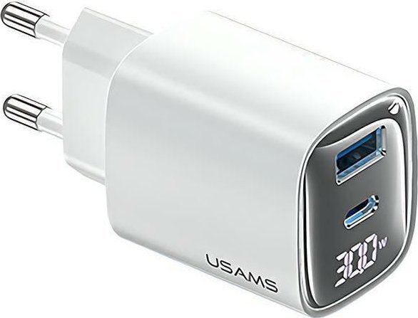 Ładowarka Usams USAMS Ład. siec. CC229 30W GaN USB-C/USB-A Fast Charging XC Series biały/white CC229TC02