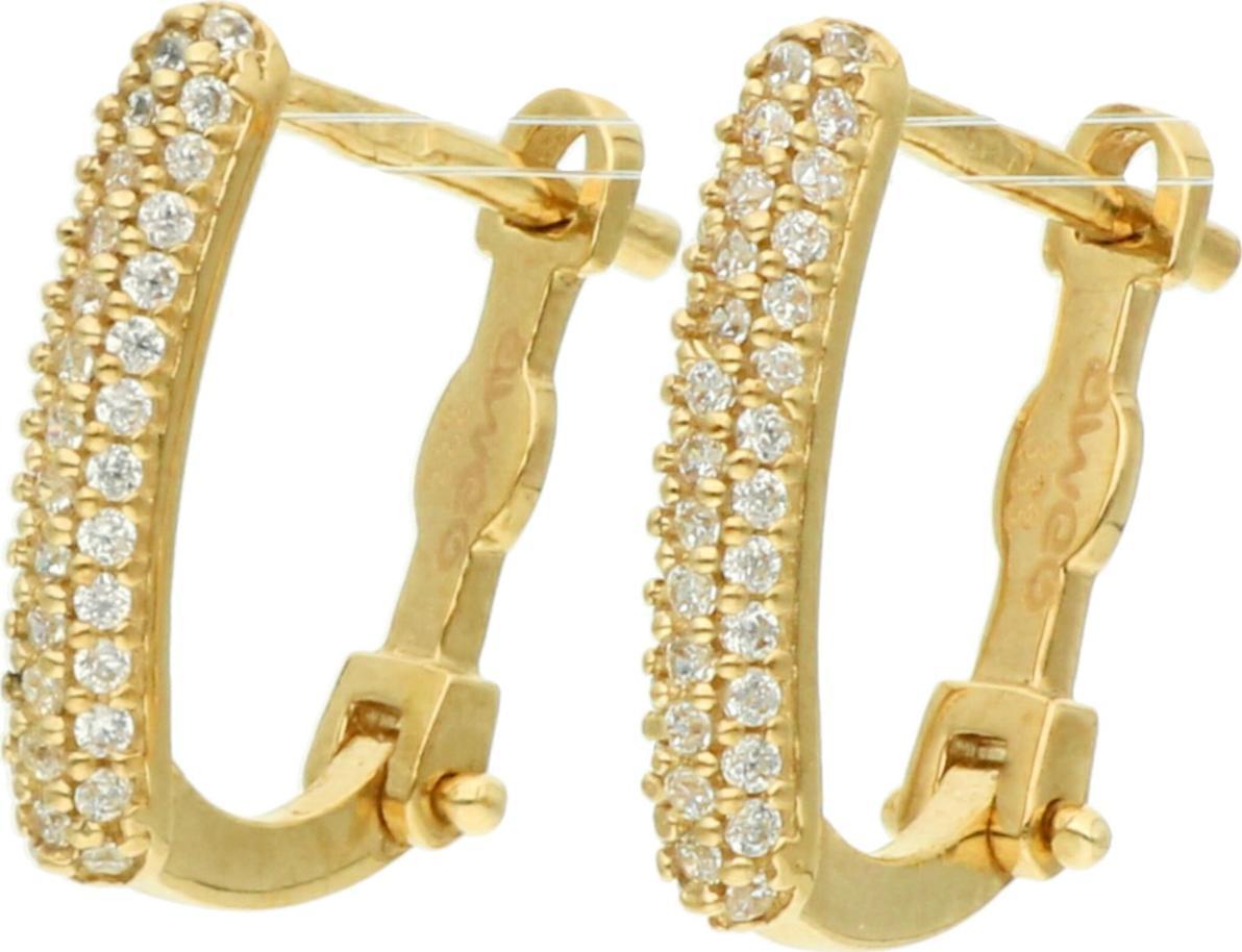 Rosanto Złote kolczyki z cyrkoniami na zapięciu angielskim 333 8k