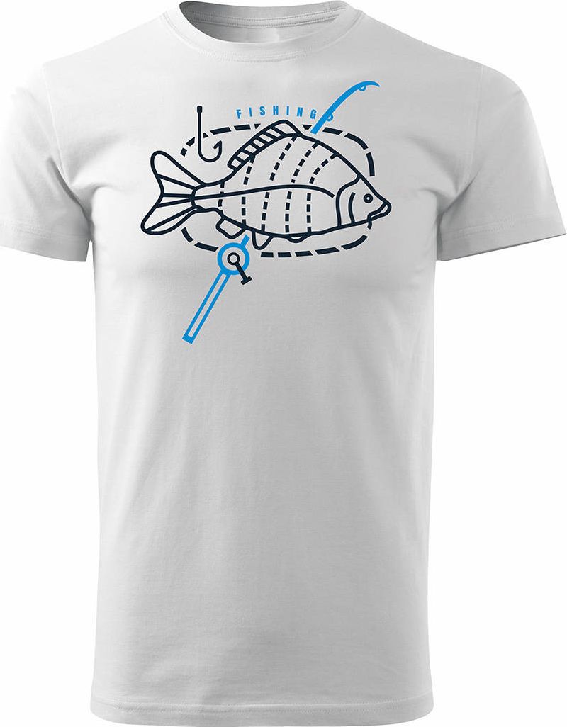 Topslang Koszulka na ryby dla wędkarza wędkarska fishing karp męska biała REGULAR M