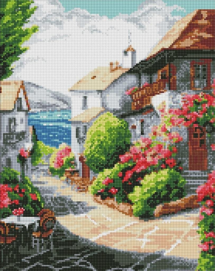 Ideyka Diamentowa mozaika - Miasto nad morzem 40x50cm