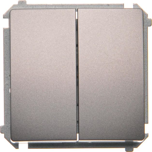 Kontakt-Simon Łącznik schodowy Simon Basic podwójny 10AX 230V inox (BMW6/2.01/21)