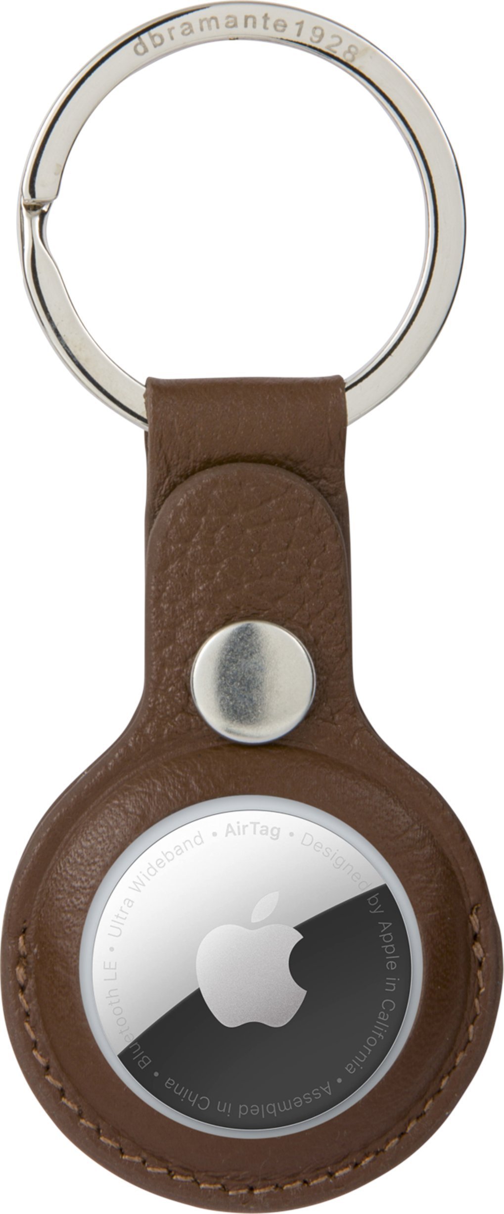 dbramante Copenhagen - AirTag Key Ring - Dark Tan/Silver