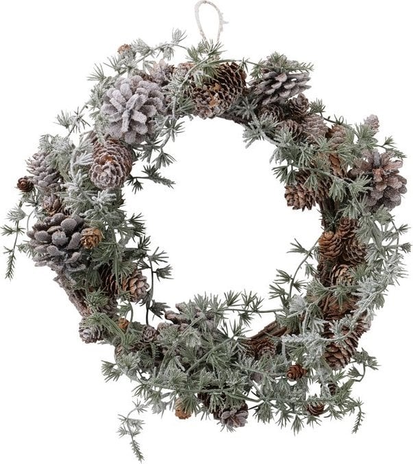 Dekoracja świąteczna Boltze Ręcznie wykonany wieniec z szyszkami TANNENZAPF, Ø32 cm
