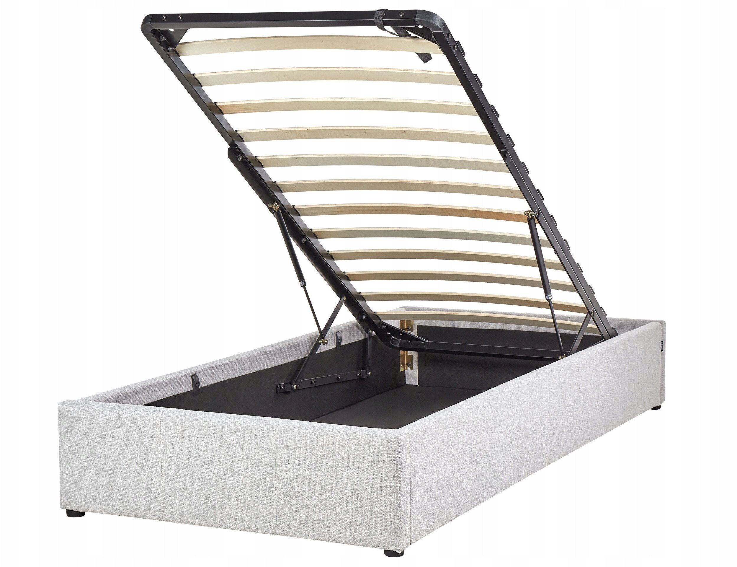 Łóżko z pojemnikiem DINAN 90 x 200 cm Jasnoszary