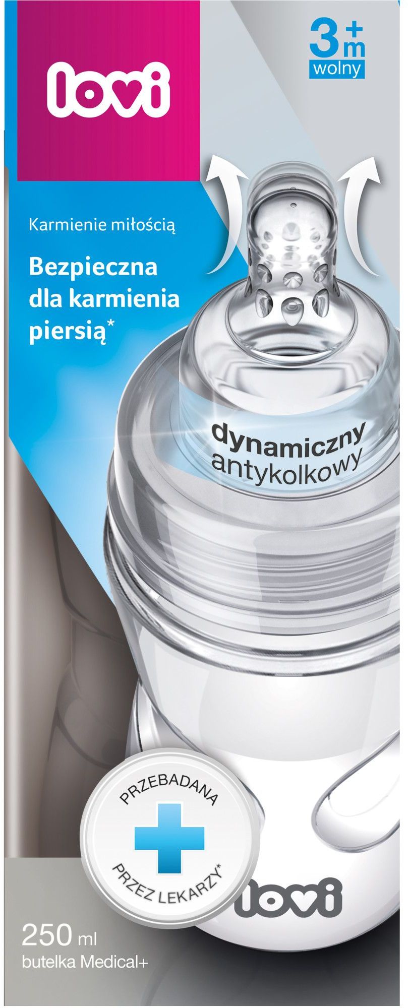 Lovi Butelka Medical+ 3m+ 250ml (BPA 0%) - wersja PL