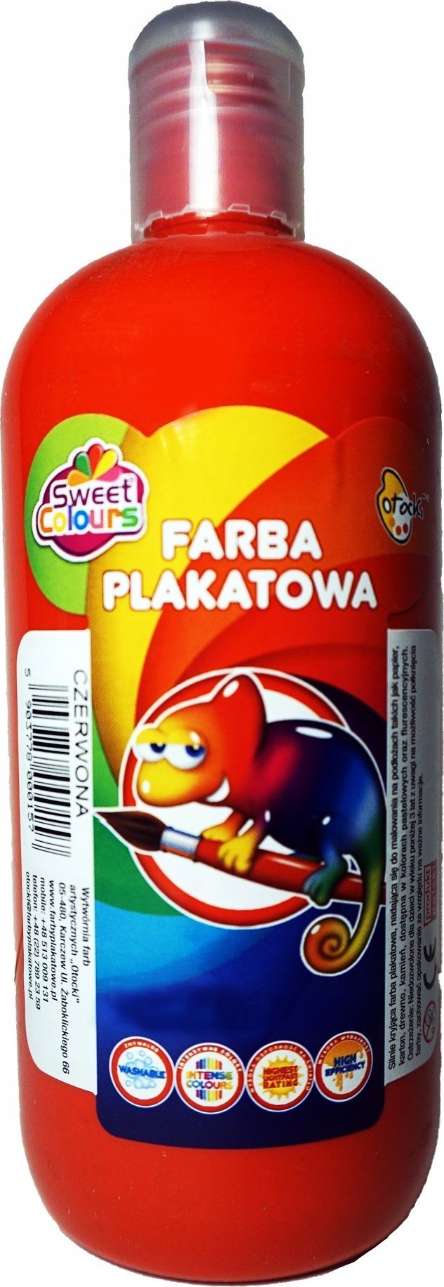 Farba plakatowa czerwona 500ml
