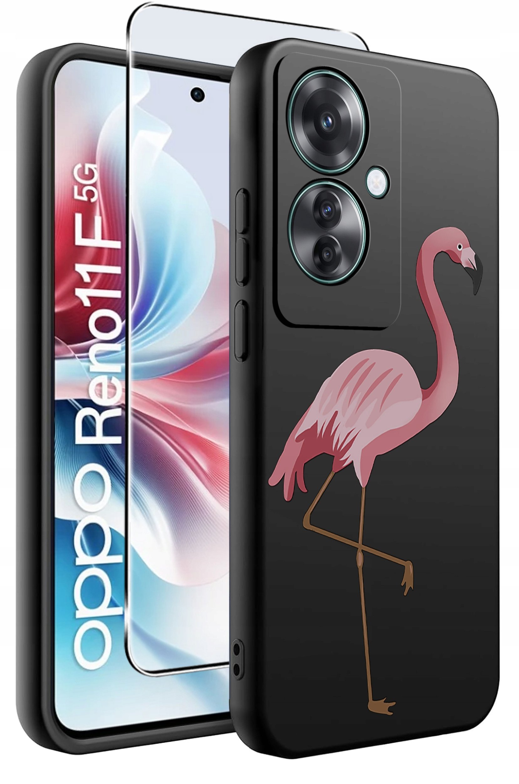 ETUI do Oppo Reno11 F 5G WZORY | SILIKONOWE MATT CASE + SZKŁO HARTOWANE 9H