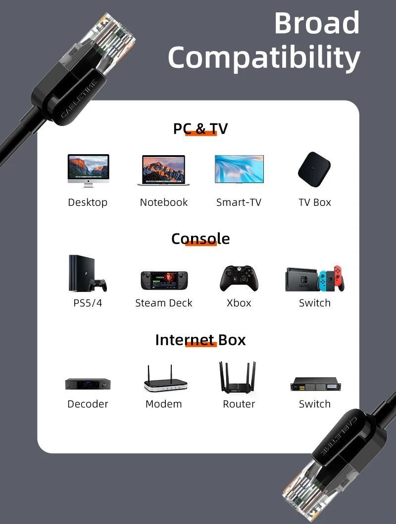 Cabletime Kabel Cat6 UTP 25m czarny