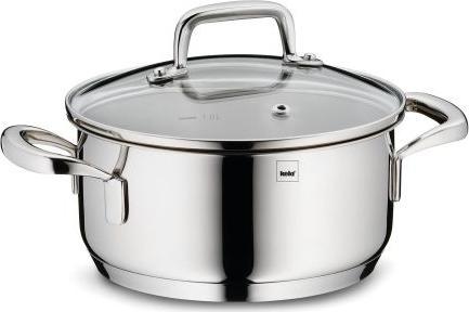 Kela Garnek niski z pokrywką Kela Flavoria, stal nierdzewna/szkło, 1,2 l, śred. 16 x 8 cm