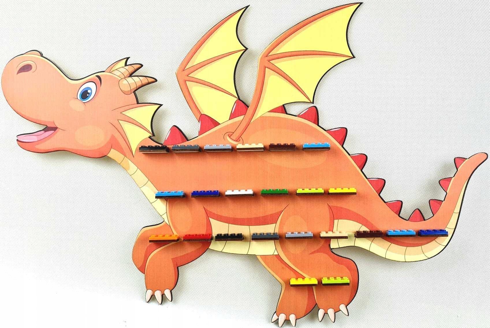 naSciane Półka regał na klocki ludziki figurki smok knights