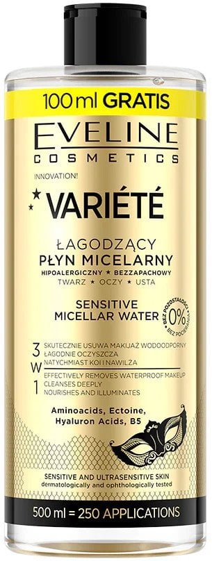 EVELINE VARIETE Płyn mincelarny łagodzący 500ml