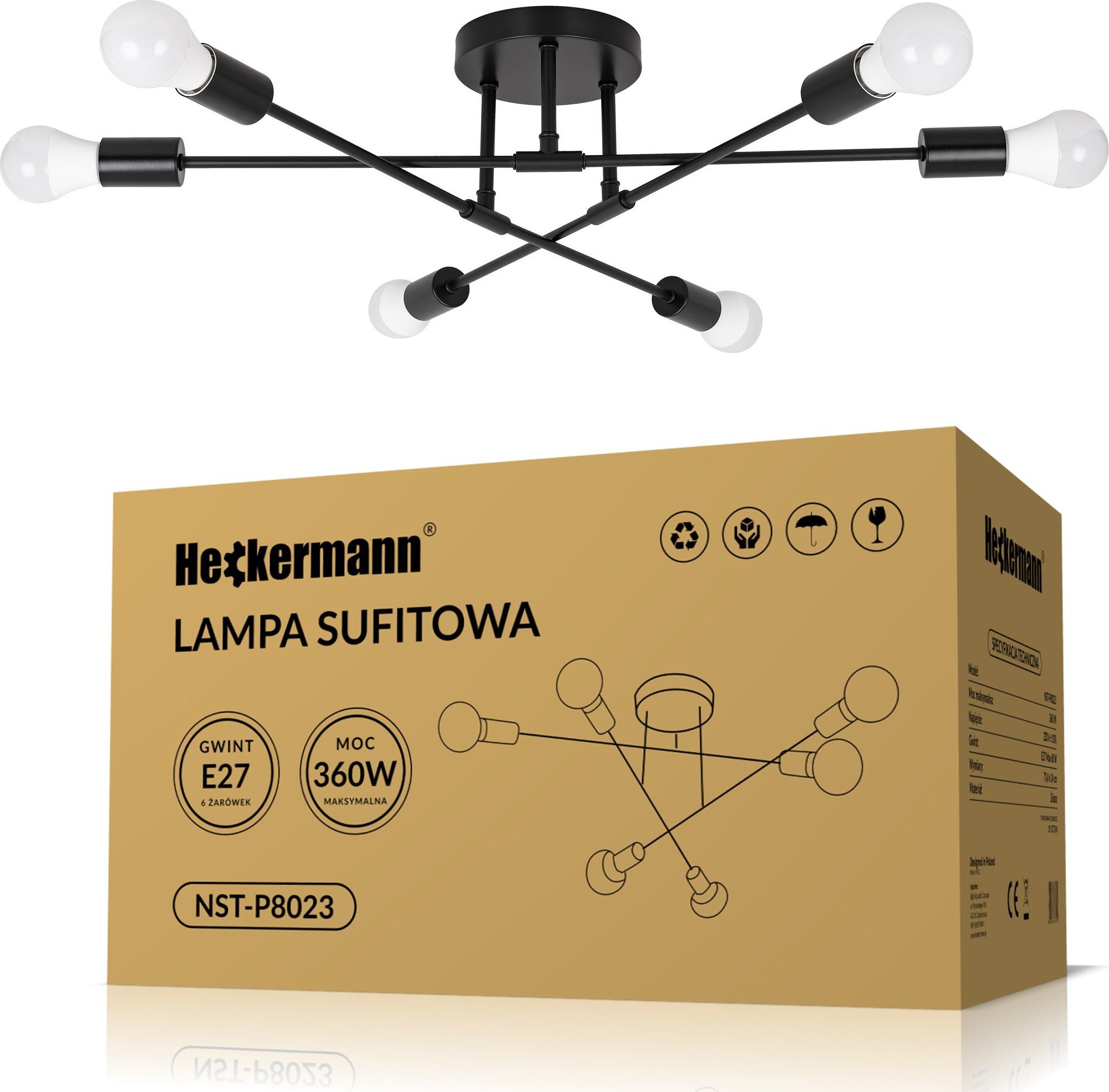 Lampa sufitowa Heckermann Lampa sufitowa Heckermann NST-P8023