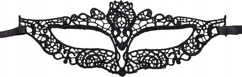 MASKA KORONKOWA NA OCZY PANIEŃSKI KARNAWAŁOWA CZARNA HAFTOWANA BAL KORONKA