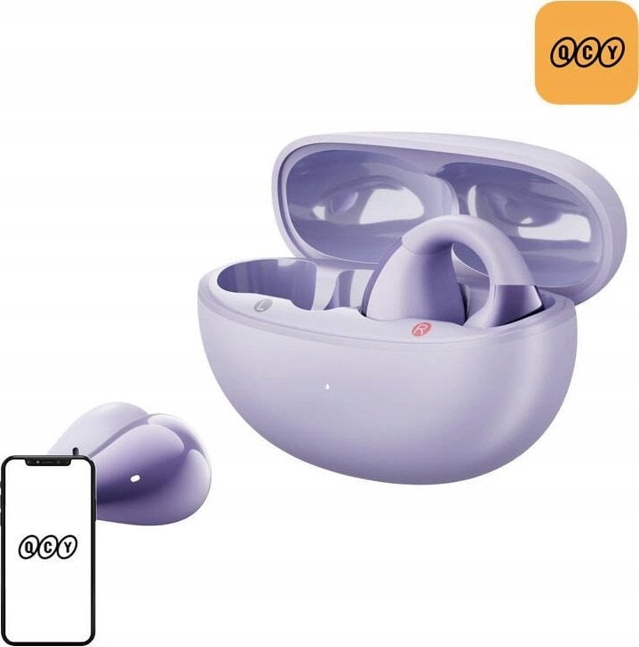 Bezprzewodowe słuchawki z klipsem QCY Crossky Clip T33 (fioletowe)