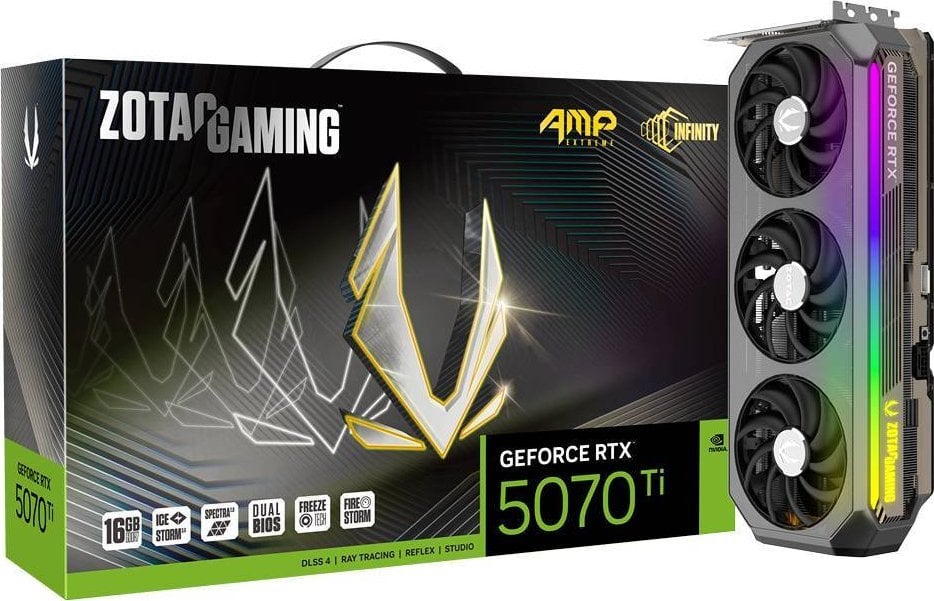 Karta graficzna Zotac Gaming GeForce RTX 5070 Ti AMP Extreme INFINITY 16GB GDDR7 DLSS4 (ZT-B50710B-10P)