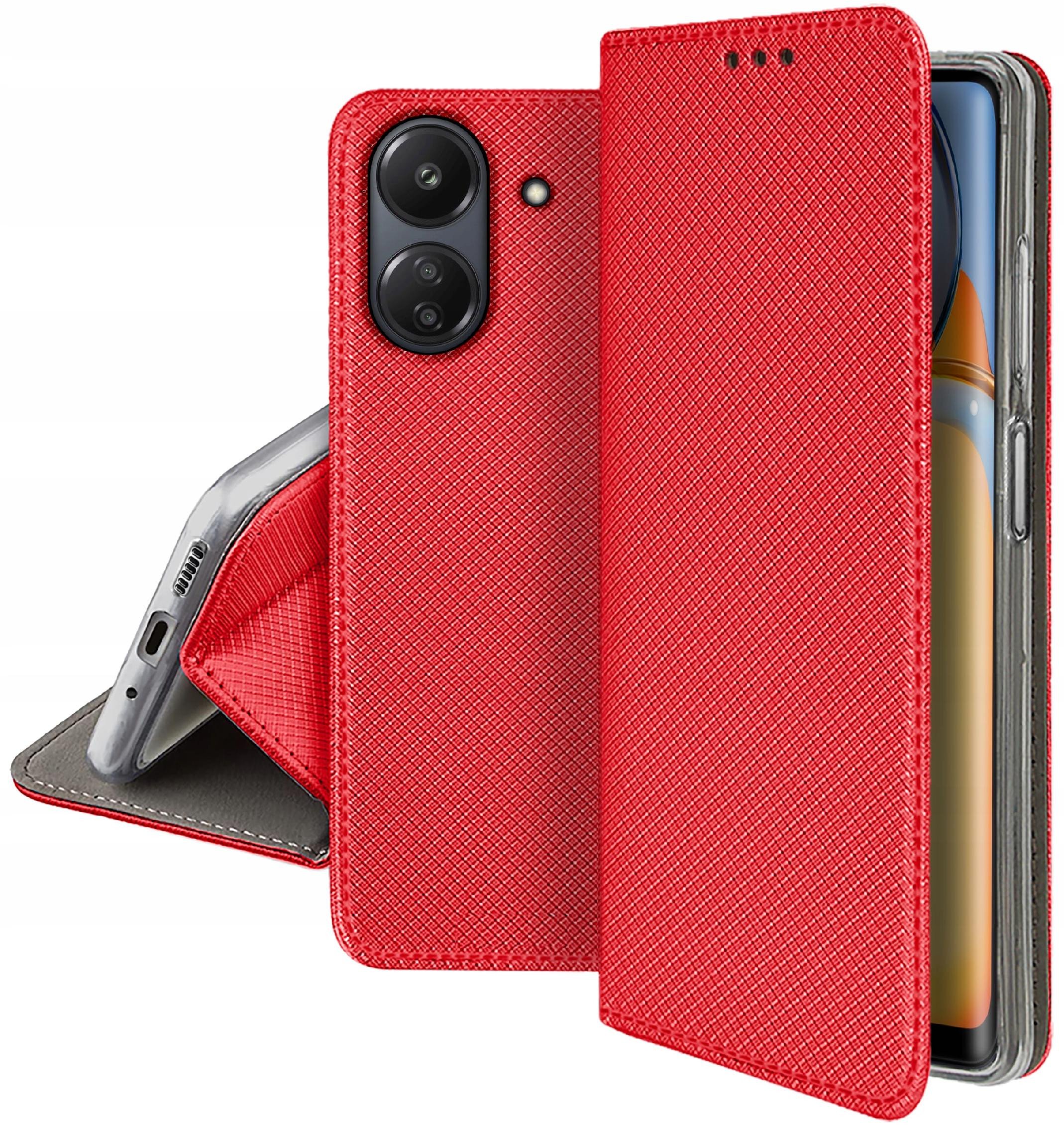 Etui do Xiaomi Redmi 13C | Poco C65 SMART MAGNET CASE PORTFEL + SZKŁO 9H