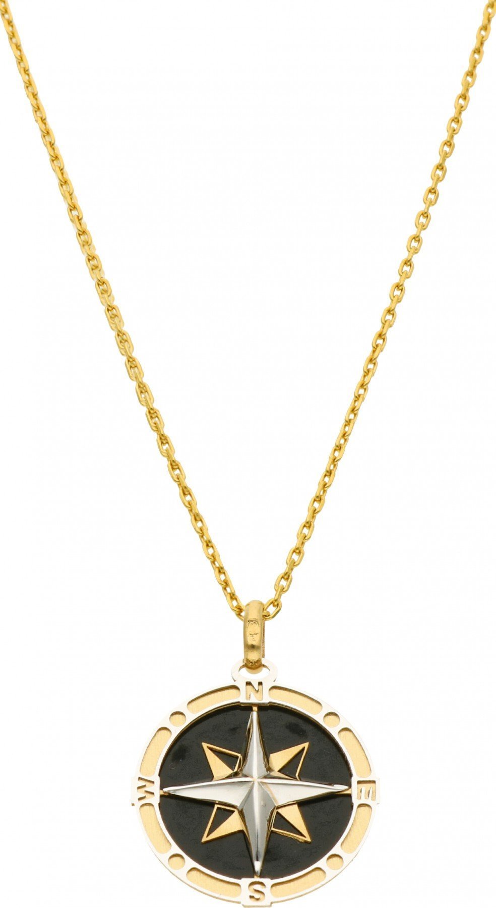 Rosanto Złota zawieszka róża wiatrów z onyksem 585 14k