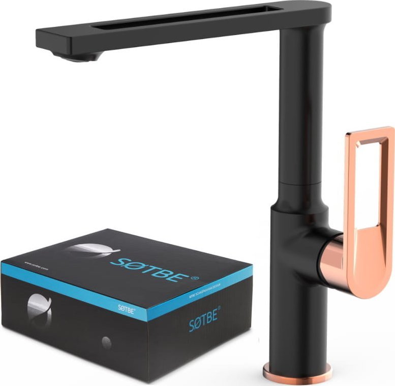 Bateria kuchenna Sotbe Loft Svart stojąca czarna z elementami różowego złota (LOF-B/G-SKH-12568833)